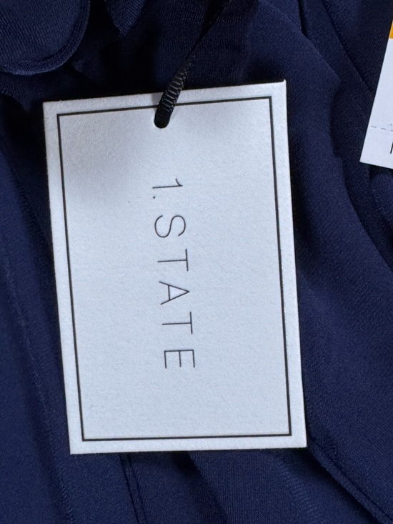 1. State Navy Midi Dress with Tie Waist Size Small Elegant Party Cocktail NEW - Picture 16 of 16